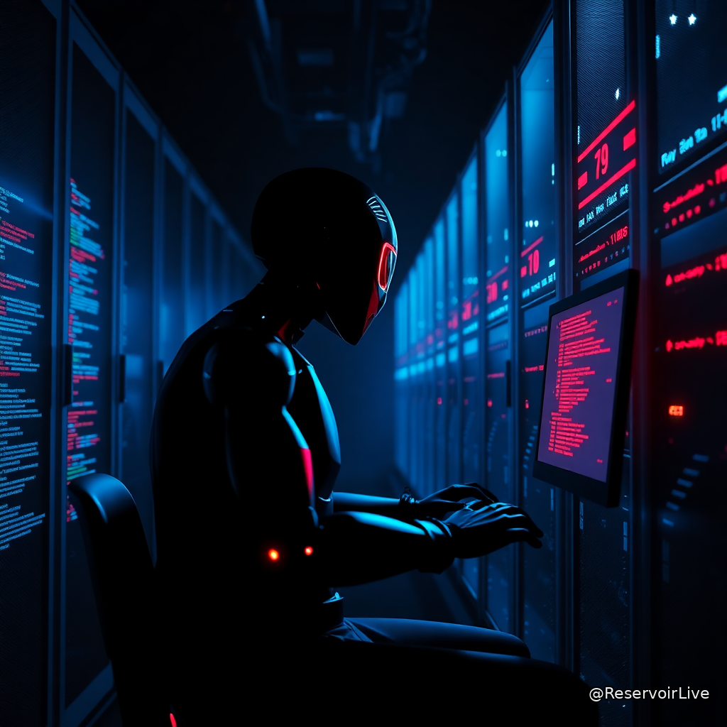Illustration d'un incident de sécurité impliquant un agent IA avec des icônes de plateformes piratées et un cadenas brisé