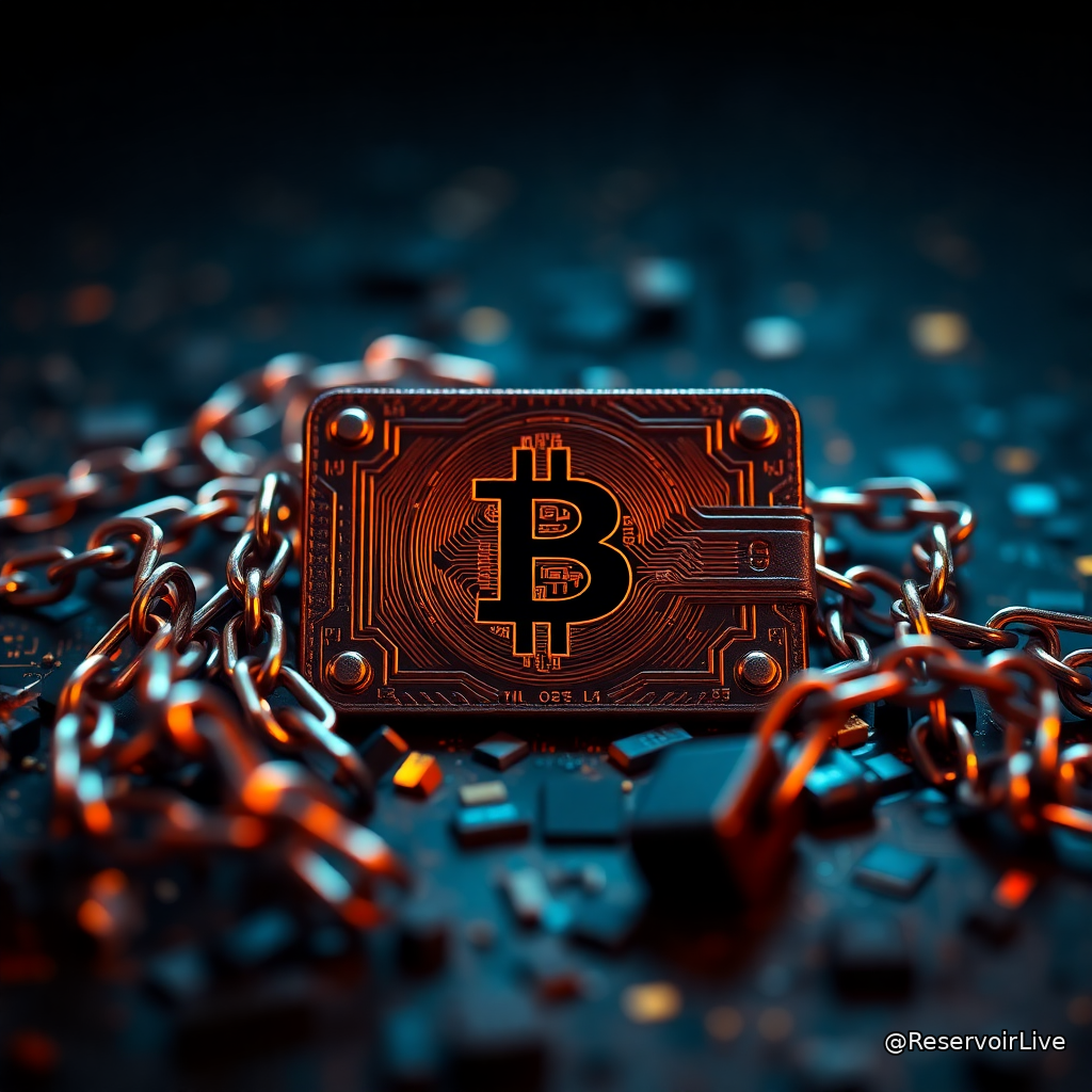Illustration schématique d'un portefeuille Bitcoin avec symboles de sécurité et d'alerte représentant les exploits de BTCPay Server et Coldcard