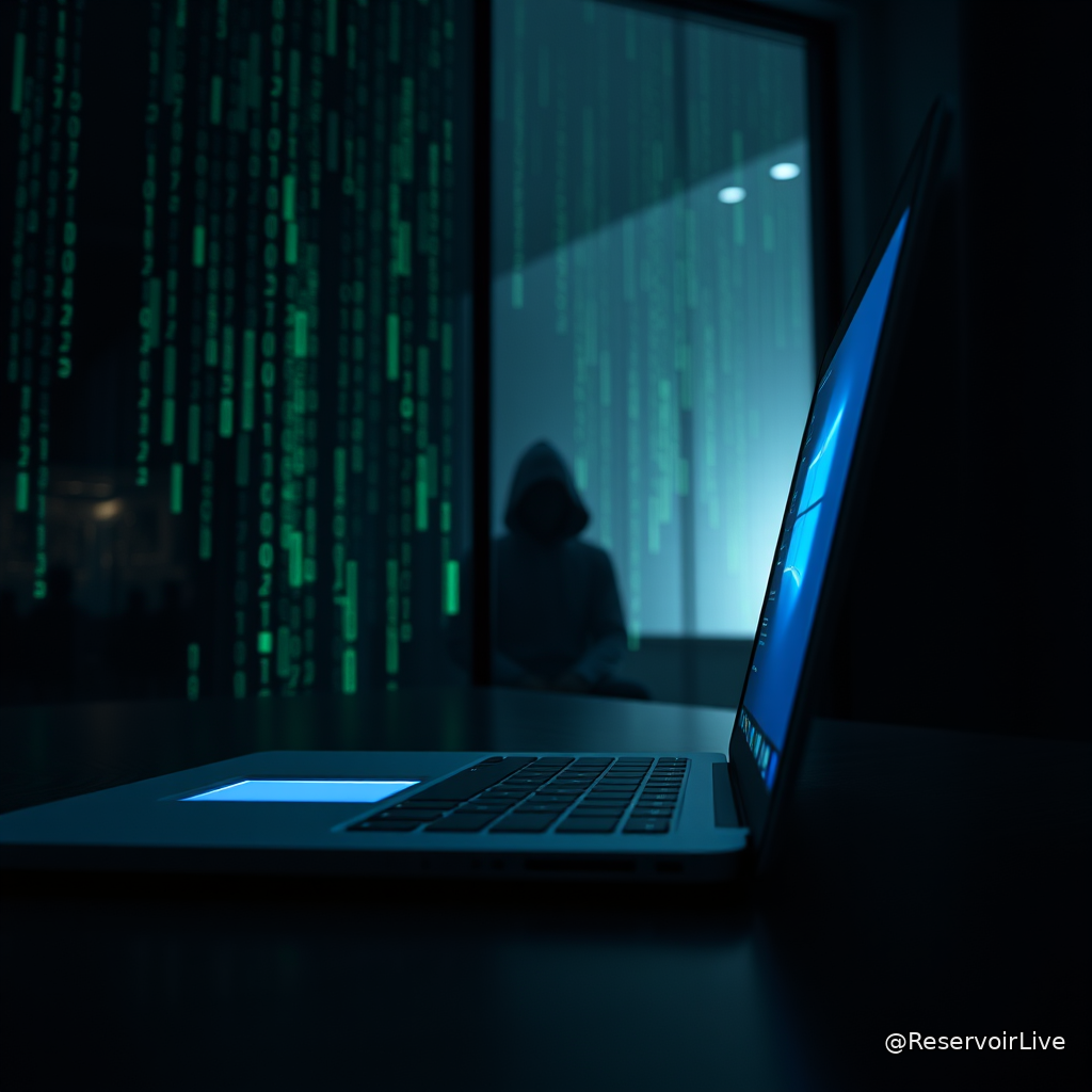 Illustration d'une attaque de cryptojacking ciblant macOS avec symbole de vulnérabilité zero-day
