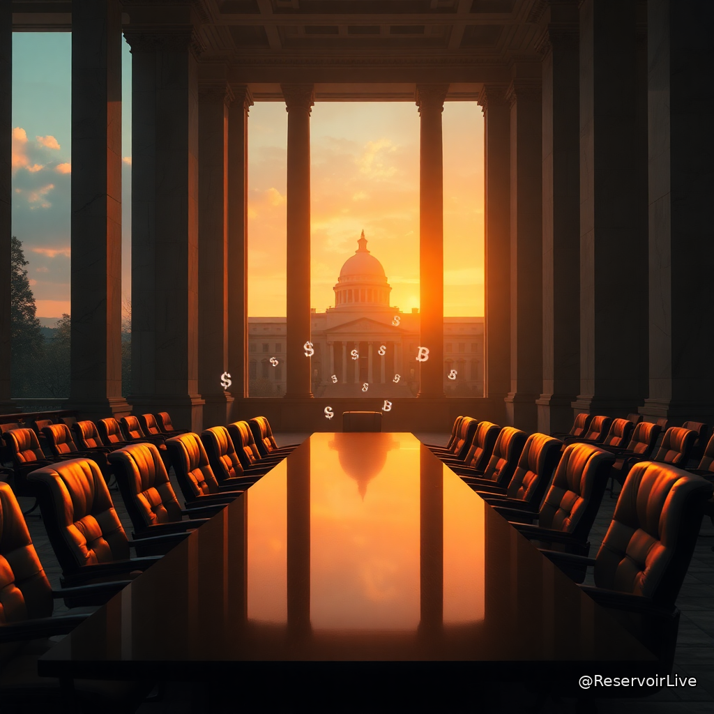 Représentation symbolique des autorités réglementaires américaines SEC et CFTC travaillant sur l'encadrement des crypto-actifs et de l'innovation blockchain