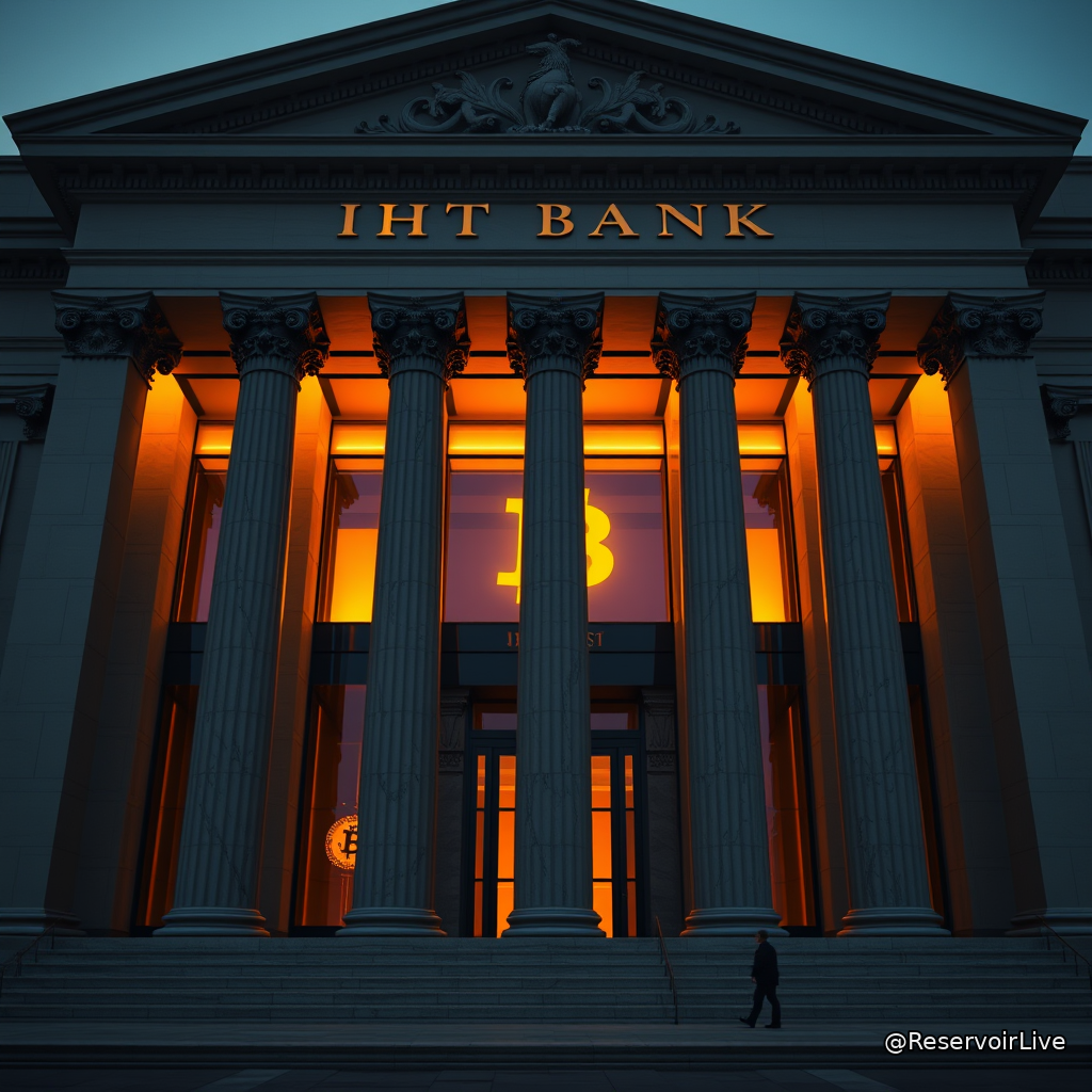 Logo de Citigroup avec symbole Bitcoin représentant le service de garde institutionnelle