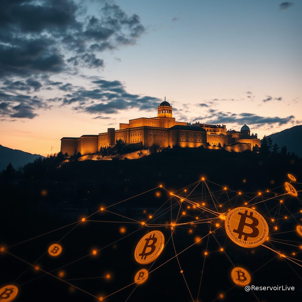 Drapeau de la Géorgie avec symbole du stablecoin Tether USDT représentant le statut officiel
