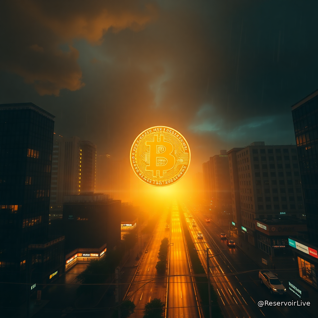 Graphique montrant la progression du prix du Bitcoin avec les données de marché et contexte macroéconomique