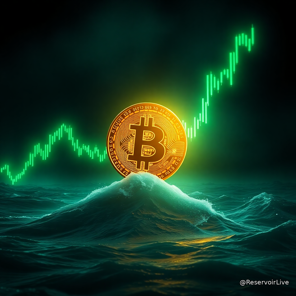 Graphique montrant le gain hebdomadaire record de Bitcoin en dollars avec courbe de hausse